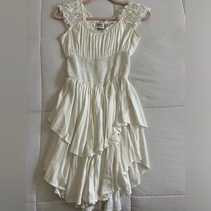Princess Polly Cream Ruffle Dress